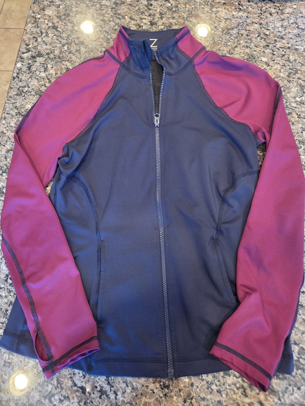 Zella Navy Full-Zip Active Jacket